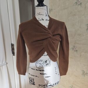 Tory Burch Brown Knitted Shrug
